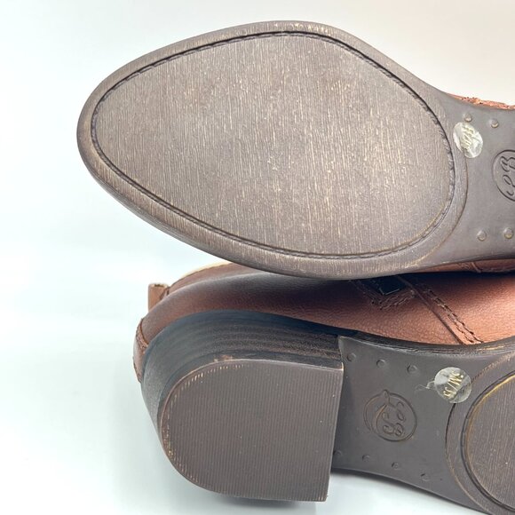 Lucky Brand Womens Size 5 Basel Brown Leather Ankle Boots Booties Shoes‎ - Picture 10 of 15